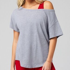 Fabletics gray wide neck t-shirt, size XL